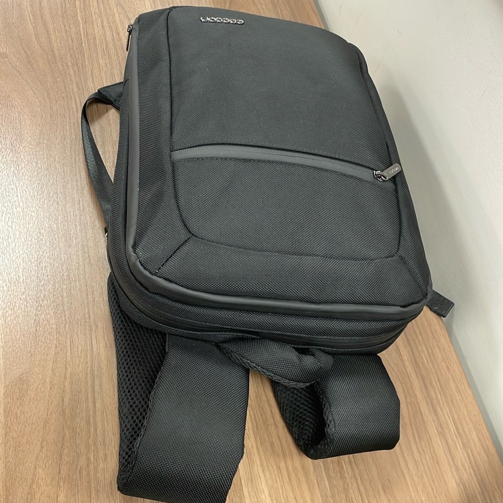 Black Cocoon 15.6” slim backpack black bookbag for laptop and ipad